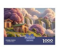 Fantasy_Landscape_of_Waterfalls 1000 Pzas Papel Premium Rompecabezas Enchanted Floating Island Desafiante Jigsaw Regalo Adultos 70x50cm/1000pcs