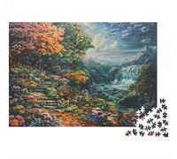 Fantasy Landscape Painting 100% Recycled Cardboard Rainbow Flower Field 1000 Piece Puzzle for Adults The Impossible Challenge Fun Present 52x38cm/1000pcs