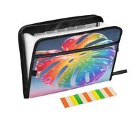 Fantasy Leaf Rainbow - Carpeta expandible con cremallera, 13 bolsillos, organizador de documentos para el trabajo y el hogar