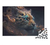 Fantasy Leopard Portrait 100% Recycled Cardboard Floral Heron Painting 1000 Piece Adult Jigsaws Beautiful Decoration Puzzle 38x26cm/1000pcs