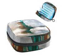 Fantasy Lighthouse Ocean Period Pouch portátil, bolsa de almacenamiento de tampones para servilletas sanitarias, Varios colores, 4.7x6.6x6.6 in/12x17x17 cm