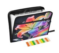 Fantasy Lily Rainbow - Carpeta expandible con cremallera y 13 bolsillos, organizador de documentos para el trabajo y el hogar