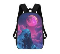 Fantasy Lone Figure on Mountaintop Mochilas Infantiles Impresas En 3D De 17 Pulgadas. Mochila Escolar Informal Impresa En 3D Para Niños De Primaria Y Secundaria.