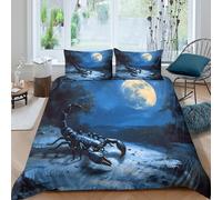 Fantasy Moonlit Funda de Edredón Microfibra Juego de Ropa de Cama de 3 Piezas Impresión 3D Cierre de Fantasía Moonlit Funda Edredon Funda de Almohada a Juego Suave for niños y niñas （135x200cm）
