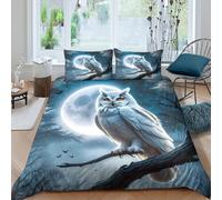 Fantasy Moonlit Scene Funda de Edredón Microfibra 3 Piezas Impresión 3D Cierre de Fantasía Moonlit Escena Funda Edredon Fundas de Almohada Antialérgica Antibacteriana for niños Single（140x200cm）