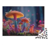 Fantasy Mushroom Scene Colourful Glowing Fungi Forest 1000 Pieces Jigsaw Puzzles Adults Fun Brainteasing Home Activity 38x26cm/1000pcs