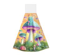 Fantasy Mushroom - Toallitas de mano de terciopelo coral - Toallas colgantes para cocina, baño, camping, al aire libre e higiene personal