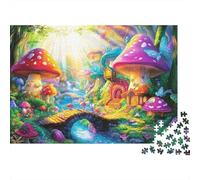 Fantasy Mushroom Village 100% Recycled Cardboard Enchanted Mushroom Path 1000 Piece Puzzle for Adults The Impossible Challenge Fun Present 70x50cm/1000pcs