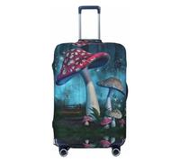 Fantasy Mushrooms - Fundas elásticas para equipaje de viaje, 45,7 a 81,3 cm, Negro, L