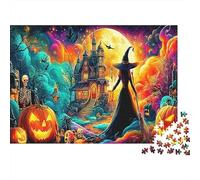 Fantasy Night Scene Jigsaw Puzzles 1000 Piece | for Adults Teens Witch by Magical House Impossible Hard Puzzle & Gift 38x26cm/1000pcs