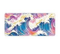 Fantasy Painted Aesthetic Extended Mouse Mat with Stitched Edge, Large Non-Slip Rubber Base for PC Gamer, Office, Home (80x30cm)