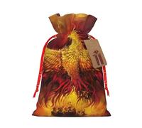 Fantasy Phoenix - Bolsa de regalo de lino con cordón para Navidad, bolsa de almacenamiento adecuada para Navidad, cumpleaños, embalaje de regalo