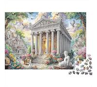 Fantasy Rose Garden Scene Thick Paper Parthenon in Ancient Greek Fantasy City Jigsaw Puzzle Bundle for Seniors Brain Training Secret Santa Gift 70x50cm/1000pcs