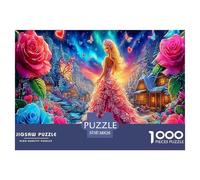 Fantasy Rose Queen - Rompecabezas de 1000 Piezas para Adultos y niños: Elegante Dama con Vestido Rosa, Juegos educativos, decoración del hogar, para la Familia, 38 x 26 cm (1000 Piezas)