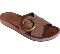 Fantasy Sandals - Flex Sole Technology - Discover the BUBBLE EFFECT - Sandalias de piel Ligeras y suaves - NATALIE, Moca, 39 EU