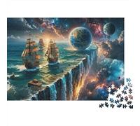 Fantasy Sea Adventure 100% Recycled Cardboard Cosmic Ocean Fantasy 1000Pc Jigsaw Puzzles Adults Unique Classic Educational Games 38x26cm/1000pcs