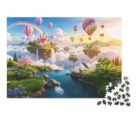 Fantasy Sky Castle Puzzle para Adults 1000Pc Reciclable Papel Hot Air Balloon Jigsaw Puzzle Parent Child Juego Accesorios Desarrollo de la Boy & Girl‘s Inteligencia Toy 52x38cm/1000pcs