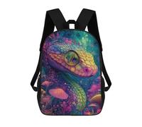 Fantasy Snake in Mushroom Forest Mochilas Impresas En 3D Para Niños 17inch Mochilas De Moda Informales Para El Día A Día, Bolsas De Viaje, Mochilas Informales Para Exteriores Para Niños Y Niñas