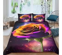Fantasy Space Bloom Funda de Edredón Microfibra Suave 3 Piezas Compuesto Estampado 3D Fantasía Space Bloom Funda Edredon con Fundas de Almohada Transpirable for Familia Super King（260x220cm）