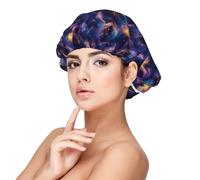 Fantasy Star - Gorro de seda satinada con estampado de dragón para mujeres durmientes, ajustable de doble capa, gorro de satén para cabello rizado