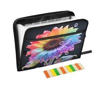Fantasy Sunflower Rainbow - Carpeta expandible con cremallera, 13 bolsillos, organizador de documentos para el trabajo y el hogar