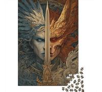 Fantasy Sword Artwork Poster Puzzle Imposible,desafío for Adults Juego Educativo 1000 Piezas Obra De Arte De Juego De para Adultos, Regalos A Partir De 14 Años 70x50cm/1000pcs