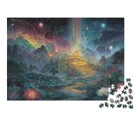 Fantasy Temple Landscape Puzzles 1000 Piezas Adultos RompecabezasÁrbol Brillante Aurora 1000 Piezas Rompecabezas Clásico Juegos educativos Hermosa decoración Rompecabezas Rompecabezas La Mujeres