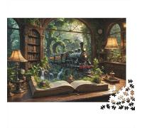 Fantasy Train Journey 100% Recycled Cardboard Magical Book Scene 1000Pc Adult Jigsaws Adults and Children Beautiful Decoration 70x50cm/1000pcs