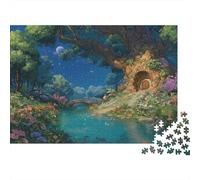 Fantasy Tree House Colourful Hobbit House Forest 1000 Pieces Jigsaws Adults The Impossible Challenge Home Activity 70x50cm/1000pcs