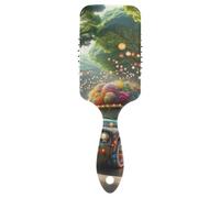 Fantasy Truck in Garden - Cepillo masajeador con cojín de aire antiestático, cepillo para desenredar el pelo para mujer
