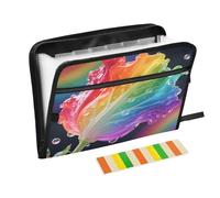 Fantasy Tulip Rainbow - Carpeta expandible con cremallera y 13 bolsillos, organizador de documentos para el trabajo y el hogar