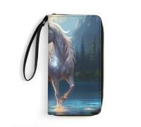 Fantasy Uni-Corn - Cartera larga de piel para hombre y mujer, con cordón