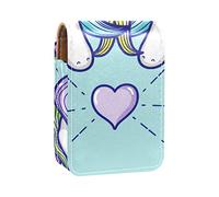 Fantasy Unicorn Couples Magic World - Estuche portátil para pintalabios, mini caja de almacenamiento para pintalabios, estuche organizador de labios con espejo para mujer, Varios colores, 9.5x2x7 cm/3.7x0.8x2.7 in