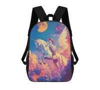 Fantasy Unicorn Ride in Clouds -1 Mochila Escolar Resistente Al Agua, Mochila De Viaje, Bolsa Para Computadora Para Hombres, Mujeres Y Adolescentes 17inch