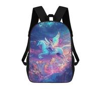 Fantasy Unicorn Ride in Space Mochila Escolar Infantil De 17 Pulgadas, Impresa En 3D, Estilo Casual, Para Niños, Ideal Para Viajes, Como Mochila Escolar O Para Llevar Libros.