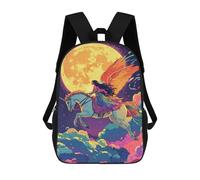 Fantasy Unicorn Ride Moonlit Sky -1 Mochila Escolar Informal Para El Día A Día, Para La Escuela, El Trabajo Y Los Viajes Para Hombres, Mujeres Y Adolescentes. 17inch