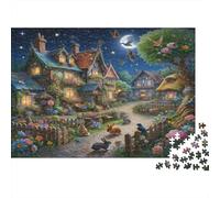 Fantasy Village Night Colourful Cozy Fairy Village 1000 Pieces Jigsaw for Adults The Impossible Challenge Brain Development 52x38cm/1000pcs