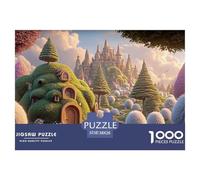 Fantasy_Village_with_Gnomes 1000 Piece Papel Premium Rompecabezas Enchanted Kingdom Meditativo Jigsaw Educativo Niños 38x26cm/1000pcs