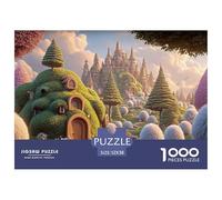 Fantasy_Village_with_Gnomes 1000 Piezas Papel Premium Rompecabezas Enchanted Kingdom Meditativo Jigsaw Regalo Niños 52x38cm/1000pcs