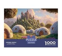 Fantasy_Village_with_Gnomes 1000 Pzas Corte Preciso Rompecabezas Enchanted Kingdom Vibrante Jigsaw Regalo Niños 70x50cm/1000pcs