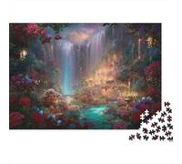 Fantasy Waterfall Garden Colourful Magical Waterfall Garden 1000 Pcs Puzzle Adults and Children Beautifully Illustrated 70x50cm/1000pcs
