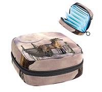 Fantasy White Unicorn Ocean Period Pouch portátil, bolsa de almacenamiento de tampones para servilletas sanitarias, Varios colores, 4.7x6.6x6.6 in/12x17x17 cm