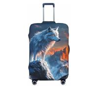 Fantasy Wolf in Snowy Mountain Peaks - Fundas elásticas para equipaje de viaje, a prueba de polvo, resistente a los arañazos, protector de maleta de 22 a 24 pulgadas