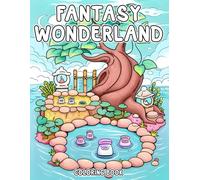 Fantasy Wonderland Coloring Book: Whimsical Cozy Coloring Pages Featuring Cute Characters in Magical Forests, Floating Islands, Dreamy Scenes, and More Designs for Relaxation and Creativity
