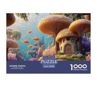 Fantasy World of Mushrooms 1000 Pcs Cartón Rompecabezas Underwater Dwelling Imposible, Difícil Juego Creativo Puzzle Juego De Desafío Difícil 52x38cm/1000pcs
