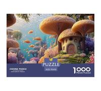 Fantasy World of Mushrooms 1000 Pcs Cartón Rompecabezas Underwater Dwelling Liberador De Estrés Juego Familiar Puzzle para Niños Pequeños 70x50cm/1000pcs