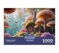 Fantasy World of Mushrooms 1000 Piezas Cartón Fuerte Rompecabezas Underwater Dwelling Liberador De Estrés Juego Familiar Puzzle para Niños Pequeños 52x38cm/1000pcs