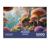 Fantasy World of Mushrooms 1000 Piezas Cartón Rompecabezas Underwater Dwelling Imposible, Difícil Juego Familiar Puzzle para Niños Pequeños 70x50cm/1000pcs
