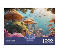 Fantasy World of Mushrooms 1000 Piezas Cartón Rompecabezas Underwater Dwelling Imposible, Difícil Juego Familiar Puzzle para Niños Pequeños 70x50cm/1000pcs