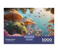 Fantasy World of Mushrooms 1000 Piezas Papel Ecológico Rompecabezas Underwater Dwelling Imágenes Vibrantes Juego Familiar Puzzle para Niños Pequeños 52x38cm/1000pcs